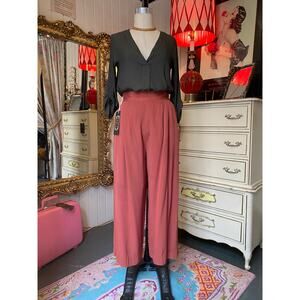 vintage 1980s rayon cropped wide leg pants 80s gauchos s/m culottes trousers 28